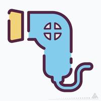 Icon Vector of Hair Dryer - Line Cut Style