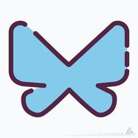 vector icono de mariposa - estilo de corte de línea