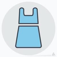 vestido de icono - color mate estilo vector