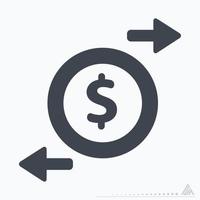 Icon Vector of Change Money - Glyph Style