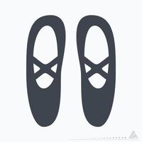 icono de zapatos de ballet - estilo glifo vector