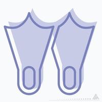 Icon Diver Foot - Two Tone Style vector