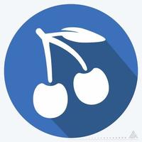 Icon Cherry - Long Shadow Style vector