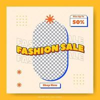 Retro fashion lifestyle social media template vector