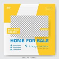 Real estate for sale social media post template vector