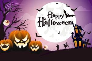 happy halloween background template vector