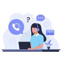 Flat design of customer support concept vector