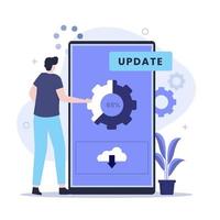 System update improvement illustration design concept vector