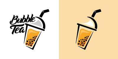 bubble tea logo vector