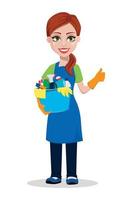 Cleaning company staff in uniform vector