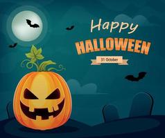 Happy Halloween. Creepy Jack O Lantern vector