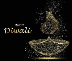 tarjeta de felicitación feliz diwali. fiesta de la luz y el fuego deepavali. vector