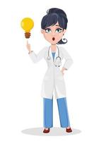 Doctor woman, professional medical staff vector