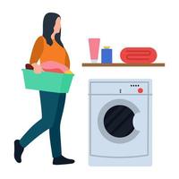 Washing Clothes Concepts vector