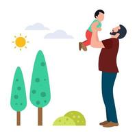 Trendy Fatherhood Concepts vector