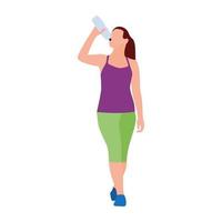 Girl Drinking Water vector