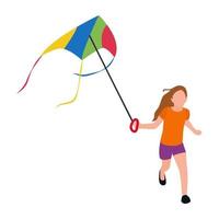 Kite Flying Concepts vector