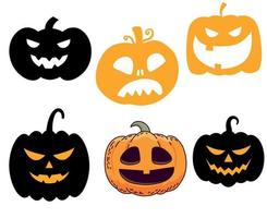 Pumpkin Halloween Objects Signs Symbols Vector Illustration Abstract With White Background
