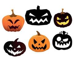 Pumpkin Halloween Objects Signs Symbols Vector Illustration Abstract With White Background