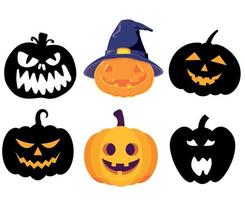 Pumpkin Halloween Objects Signs Symbols Vector Illustration Abstract With White Background