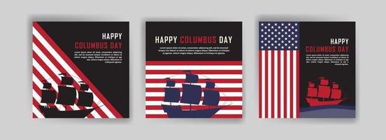 Happy Columbus Day. Social media post template for Columbus Day. vector