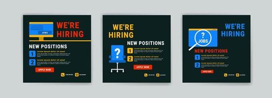 We're hiring. Job offer leaflet template. Job vacancy flyer poster template design. vector