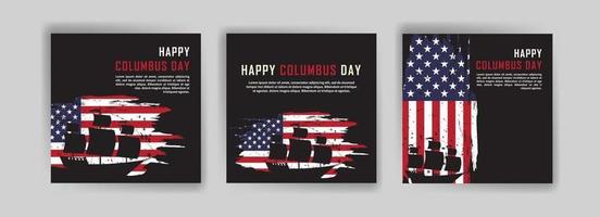 Happy Columbus Day. Social media post template for Columbus Day. vector