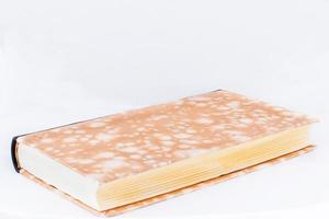 Book binding with waterprint paper and leather photo