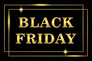 Black friday poster with golden colour vector