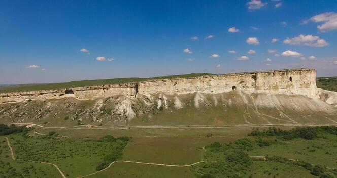 Aerial view of the mountain landscape in the Crimea. photo