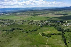 vista superior del relieve del distrito belogorsky de crimea. foto
