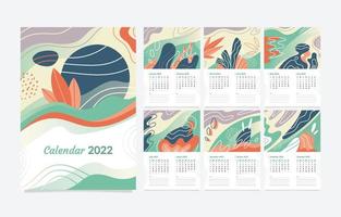 Modern Abstract Calendar 2022 Template vector