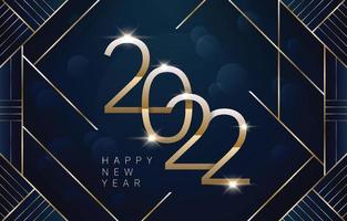 elegante metalico feliz año nuevo 2022 vector