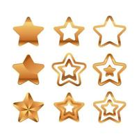 gradient golden stars icon collection vector