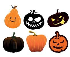 Pumpkin Halloween Objects Signs Symbols Vector Illustration Abstract With White Background