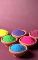 Colourful rangoli for Diwali festival in bowls photo