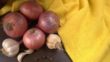 Fresh red onions photo