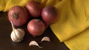 Fresh red onions photo