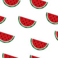 seamless watermelon pattern, bright cute background, the image slices of watermelon with seeds vector