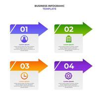 rectangle with arrow gradient business infographic element template. vector