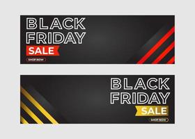 conjunto de plantillas de banners de promoción de venta de viernes negro. vector