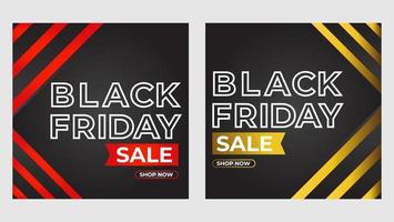 set of black friday sale social media post promotion template. vector