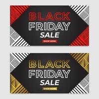 set of black friday sale promotion banners with abstract triangle shape template. vector