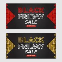 set of black friday sale promotion banners with abstract triangle shape template. vector