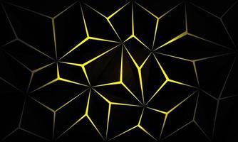 Abstract black metallic polygon yellow light futuristic technology design background vector