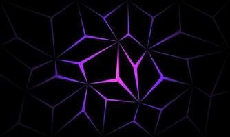 Abstract black polygon violet light futuristic technology design background vector