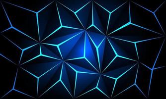 Abstract dark metallic polygon blue light futuristic technology design background vector