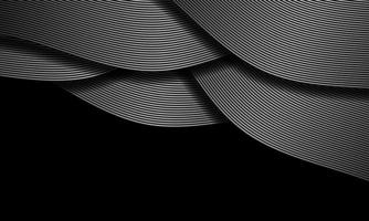 Abstract black silver ribbon line overlap pattern luxury design creative background texture vector