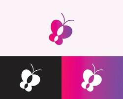 diseño de logotipo de mariposa. logotipo de centro de belleza, clínica, mujer, niña, logotipo de lujo, spa, cuidado corporal, producto. vector