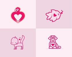 Pets logo collection . Pet icons vector .